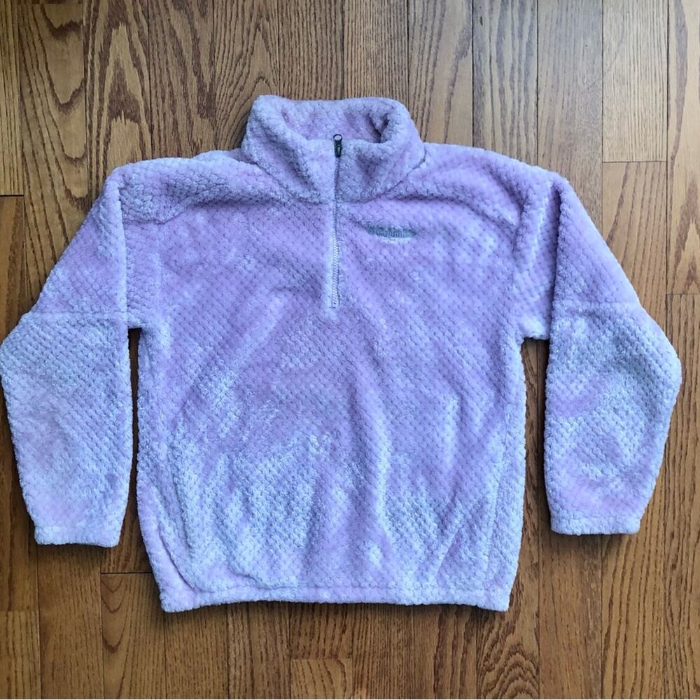 Columbia Fireside Sherpa Sweatshirt Sweater Lavender half zip Girl's Size XL - Picture 10 of 10